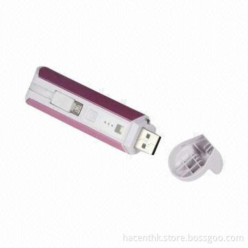 Lipstick colorful portable power bank, 2,200mAh capacity, fashion